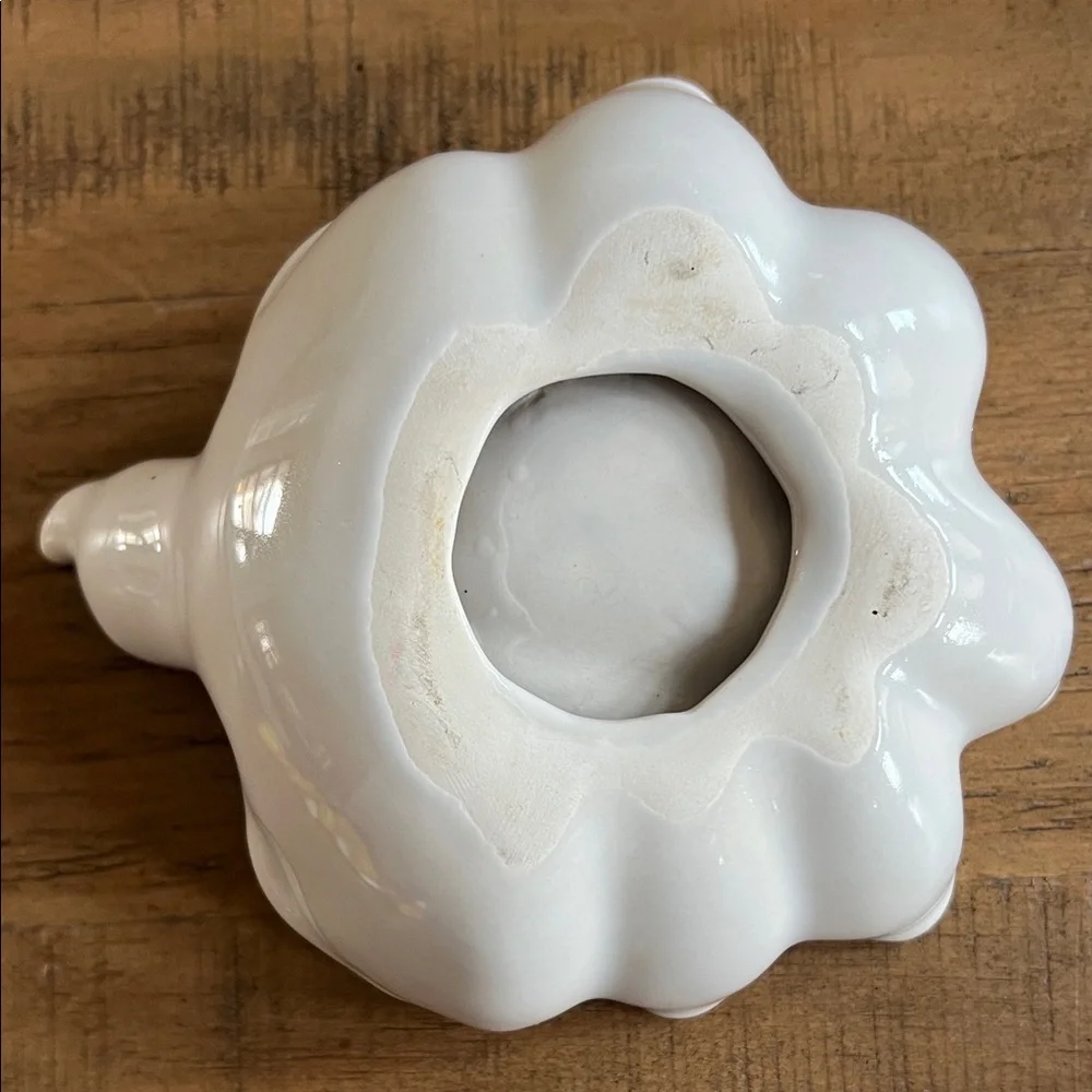 Ceramic Ghost Candy Dish w/Ceramic Candy Corn & Styrofoam Pumpkins